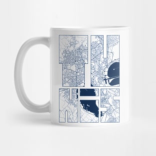 Tunis, Tunisia City Map Typography - Coastal Mug